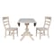 International Concepts Round 42 in Rd Top Pedestal Table, 2 Chairs, Unfinished, Ready to Finish, 42 in W, 42 in L, Wood K-42DPT-11-C36-2 - alternate 2